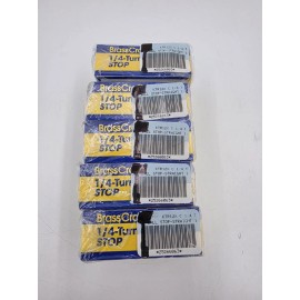 BrassCraft Qty 5 Brasscraft KTR12X C 1/2" FIPx 3/8" OD Compression 1/4-Turn Straight Chrome