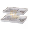 47-Zone Plastic S/2 Effra Rectangular Trays White Marbled Indoor Tabletop