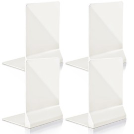 DIFIT Bookend Foldable Bookends Book Holder Book Holder Book Ends Book Holder Shelf 1 Pair Bookends Book Holder Bookend Book Stopper for the Library at Home (2 Pairs, White)