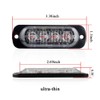 KaiDengZhe 4pcs Ultra Thin 4LED Emergency Warning Lights Red Hazard