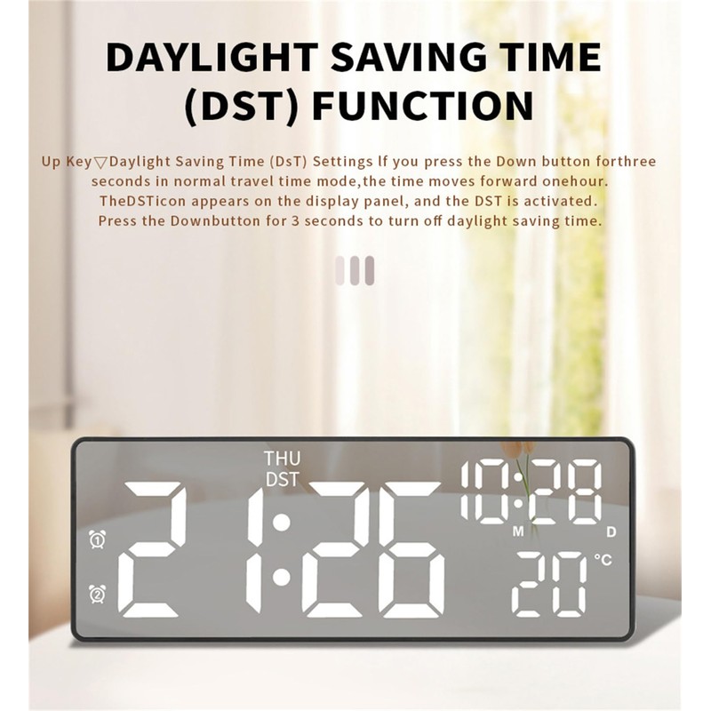 SonoYU Digital Alarm Clock, Bedside Desk Table Clock, Alarm Clock