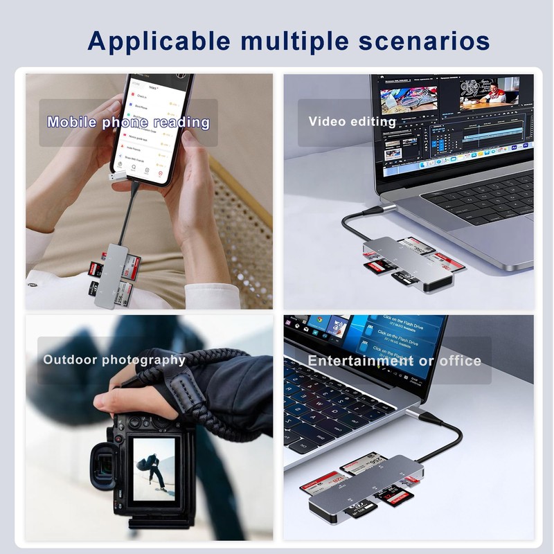 CFast 2.0 Card Reader 5-in-1, USB C USB 3.0 Aluminum
