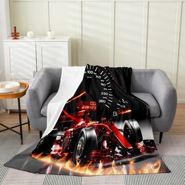 All Season Race Sports Car Bed Blanket Kids,Extreme Sports Theme Fleece Throw Blanket Automobile Flannel Fuzzy Blanket for Kids Boys Girls,Microfiber Plush Blanket Room Decor Twin 60"x80"