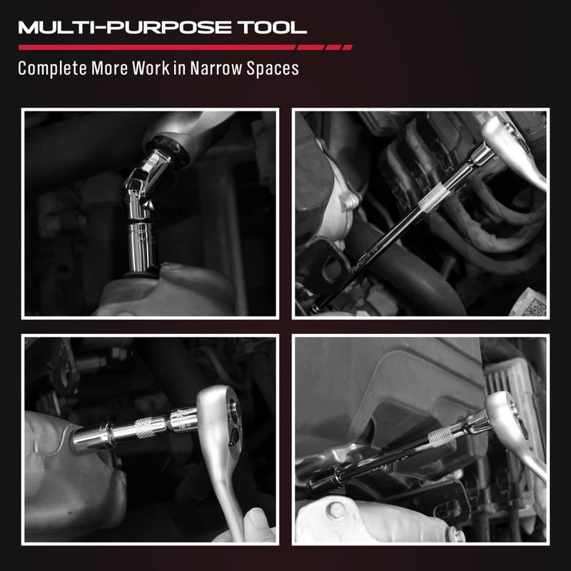 4-Piece 3/8" Drive Socket Extension Bar Set, Professional Socket Extension