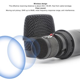 2 Pack Wireless USB Microphone, Dynamic Cordless Handheld Microphone for Karaoke Singing, Portable with 2.4G Receiver, Plug and Play