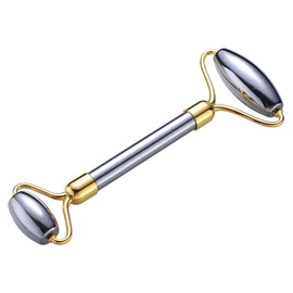 Minkissy 2pcs Double-head Jade Roller Facial Massager for Skin Care Natural Stone Roller for Head Face