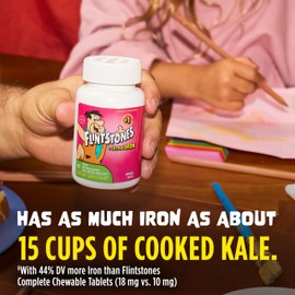 Flintstones Chewable Kids Multivitamin with Vitamin C, D, B12 & Iron for Toddlers, 90 Count