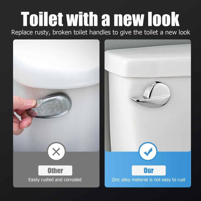 Toilet Handle Replacement Kit, Front Mount Universal Toilet Lever Flush