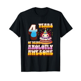 4 Years Axolotly Awesome Cute Axolotl 4th Birthday Kids T-Shirt