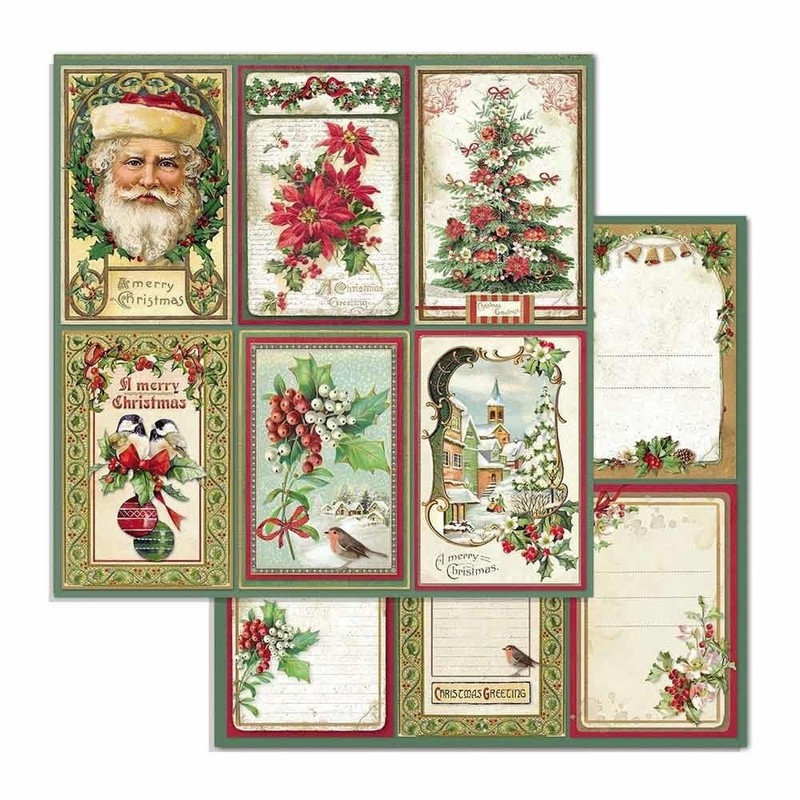STAMPERIA INTL, KFT (3PL) Stamperia-Scrapbooking Pad-Double Face-Classic Christmas, Multicoloured, 15.24x15.26