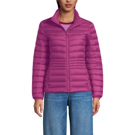 Lands' End Women's Wanderweight Packable Down Jacket Small Light Raspberry Sorbet