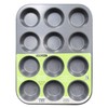casaWare Ceramic Coated NonStick 12 Cup Muffin Pan (Silver Granite)