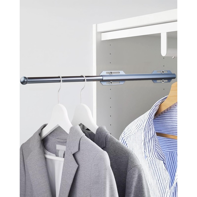 Valet Rod for Closet Pull Out, 12" Adjustable extending closet