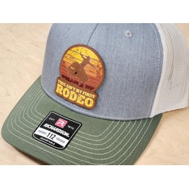 Trucker Hat with Cowboy Patch, Rodeo Enthusiast Cap, Outdoor Sports Mesh Back Hat, Western Theme Gift