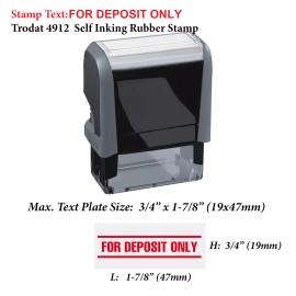 TRODAT For Deposit Only - Trodat 4912 Self Inking Rubber Stamp - Red