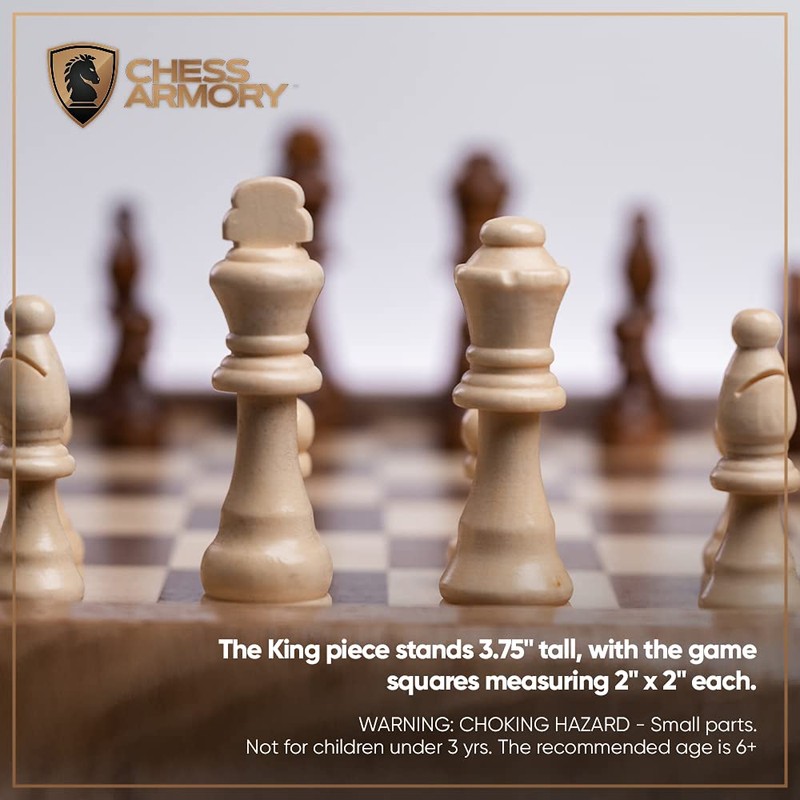 Chess Armory Wooden Chess Set – 17-Inch Large Chess Board