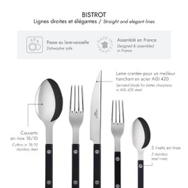 Sabre Paris | Famille BISTROT - 5 Piece Flatware (Black)