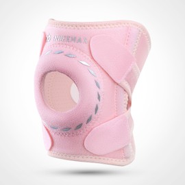 Adjustable Compression Knee Patellar Pad Tendon Support Sleeve Brace for Men Women - Arthritis Pain, Injury Recovery, Running, Workout, Neoprene Knee Brace with Stabilizers and Open Patella, Pink S-M