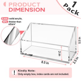 5x8 Index Card Holder, Clear Acrylic 5x8 Index Card Organizer -1 Pack (No Card)