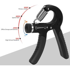 PELLUM Hand Grip Strengthener Forearm Grip with Adjustable Resistance 11-132 Lbs (5-60kg), Hand Gripper, Hand Exerciser, Grip Strength Trainer for Athletes, Muscle Building and Therapy Workout