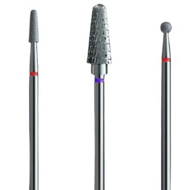 IQ NAILS Basic Home Nail Drill Bits - Set of 3 Manicure and Pedicure Drill Bits - 2x Diamond Cuticle Drill Bit - 1x Hybrid & Gel Drill Bit for Hybrid, Gel, Acrylic Nails - Nail Accessories