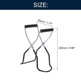 sourcing map 1Pcs Canning Jar Lifter Tongs, Electroplate Jar Lifter with Rubber Grips Handle for Safe and Secure Grip, Black