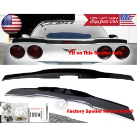 SDeelCase V2 Black Decklid Wing Gurney Flap Wickerbill +Tool For 05-13 Corvette C6 Spoiler