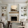 HILUXIA 18" Modern Double Drum Fabric Pendant Light, Large Hanging