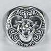 JUDE Stainless Steel Vikings Celtic Knot Signet Biker Ring (Silver,