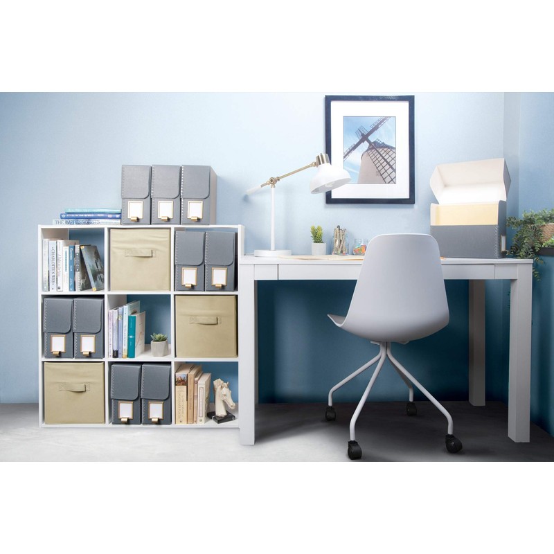 Gaylord Archival Blue/Grey Flip-Top Document Storage Box with Label Holder