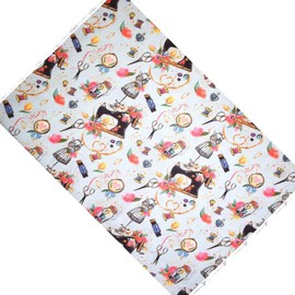 TRIXES Cotton Fabric - Original Print Design with Various Designs on the Theme of Sewing - Embroidery Fabric - Upholstery Fabric - Tailoring - Patchwork - 1 m x 140 cm Approximate Size