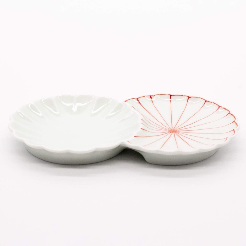 Hasami Ware 476690 Shigeyama Pottery Chrysanthemum Shape, Small Portion Plate,