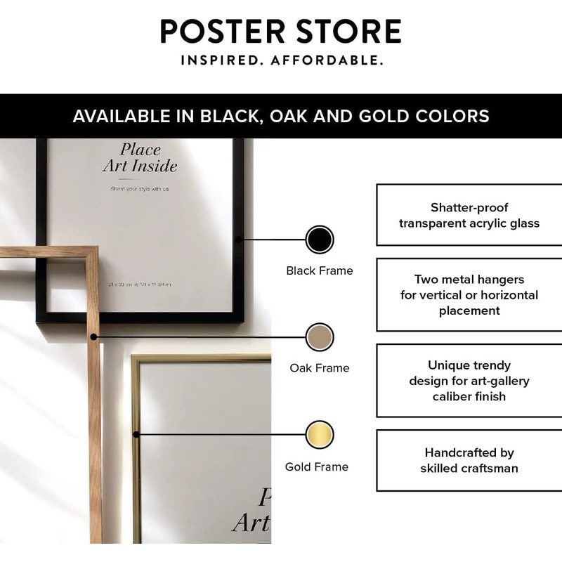 Poster Store 12x16 Black Wood Picture Frame