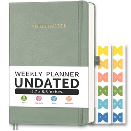 Undated Appointment Book, 52 Weekly & 12 Monthly Planner, A5 (5.7" x 8.3")
