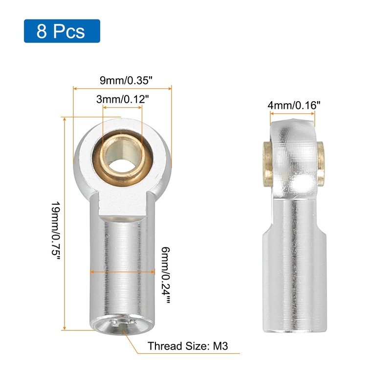 sourcing map M3xL19mm Lever Steering Linkage Tie Rod Ball Head