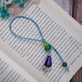 ILLUMEA Sky Blue Beaded Bookmarks (Set of 2) - Handcrafted with Sparkling Glass Accents for Whimsical Reading! Unique Gift & Boho Chic Reading Accessory for Bookworms, Teachers, or Journal Trackers.