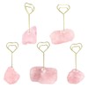mookaitedecor Natural Rose Quartz Raw Crystal Table Card Holder, Wedding