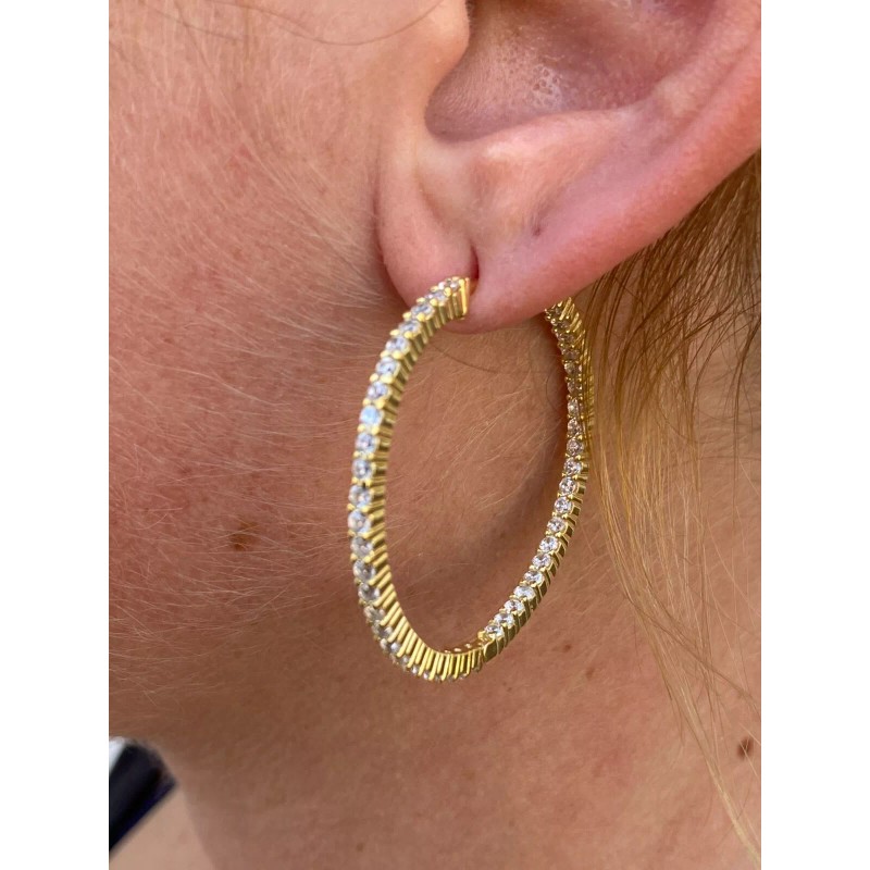 Harlembling 14k Gold Plated Solid 925 Sterling Silver Big CZ