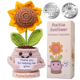 Mwmoeen Pocket Hug Positive Sunflowers Lucky Charm Gifts, Creative Knitting Wool Lucky Sunflower Positive Gifts, Positive Potato Courage Gift, Get Well Gift