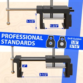 Nuvium Cabinet Clamps 4 Pack - Claw Clamps for Cabinet Installation, Face Frame Clamps with 3 Drill Guides and 3-Sided Thickened Protection Pads
