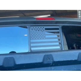 Xinghe for Hond@ Ridgeline 2022, American Flag Decals for Truck Back Middle Window, Matte Black USA Flag Decal for Truck Back Sliding Window