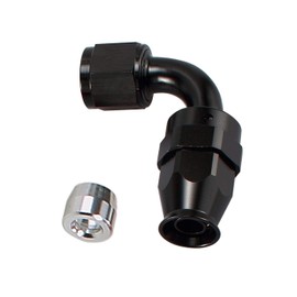 AC PERFORMANCE -12 AN 90 Degree PTFE Swivel Hose End Fitting Aluminum Black for Teflon Fuel Line