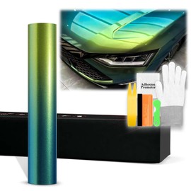 20"x60" (1.6FTx5FT) PET Galaxy Dust Gloss Spring Green Chameleon Metallic Color Shift Color Change Vinyl Wrap Auto Car Sticker Decal Film Sheet Bubble Free Air Release Technology with Tool Kit