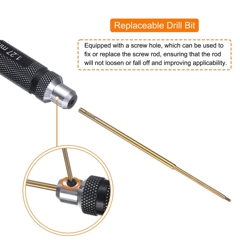 sourcing map RC Hex Screwdriver 1.27mm Mini Titanium Hexagon Screwdrivers