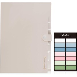 SKYDUE Carpeta archivadora A4, carpeta de documentos con 8 compartimentos, carpeta A4, carpeta de archivos, carpeta organizadora para oficina, hogar, escuela, documentos (marrón claro)