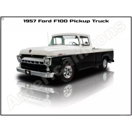 1957 Ford F100 Pickup Truck New Metal Sign: Pristine Restoration!