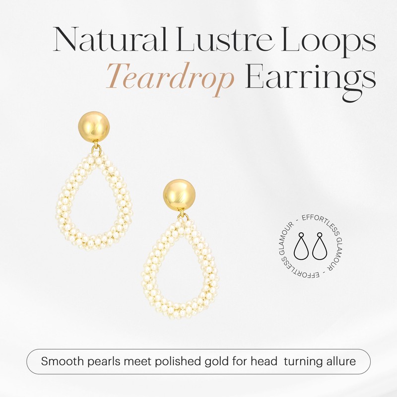 Dauplaise Gold Teardrop Earrings for Women, Lightweight Gold Dangle Earrings