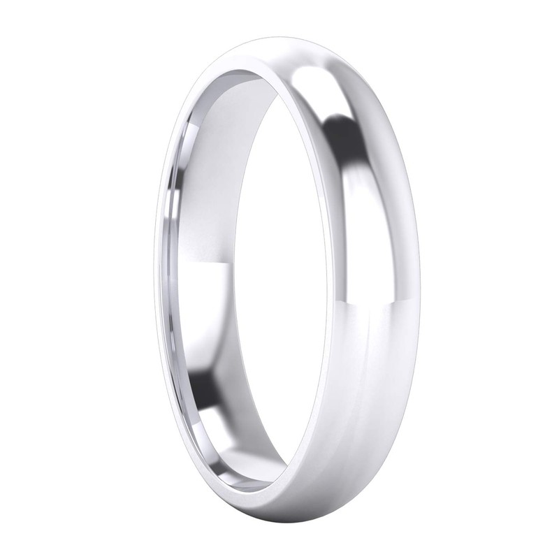 Unisex Sterling Silver 4mm Super Heavy Court Shape Polished Wedding