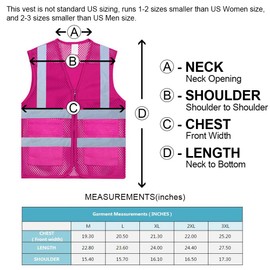 GOGO Unisex Mesh Volunteer Vest Zip Front Safety Vest with Reflective Stripes and Pockets