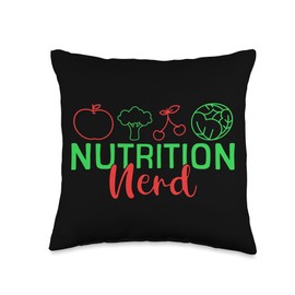 Nutrition Nerd Funny Healthy Eating Science Gift Throw Pillow
